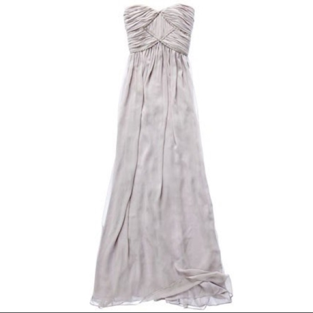 Pearl by Georgina of‎ Marchesa Strapless rhinestone-trim dress grey maxi